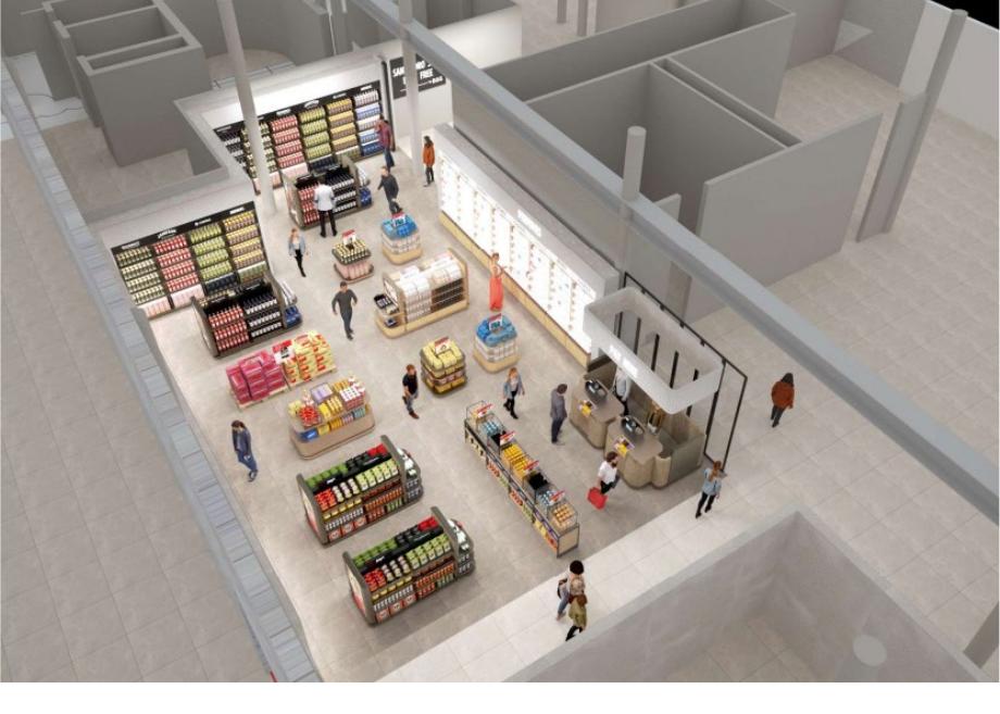 Architectural render of the San Pedro Sula departures store